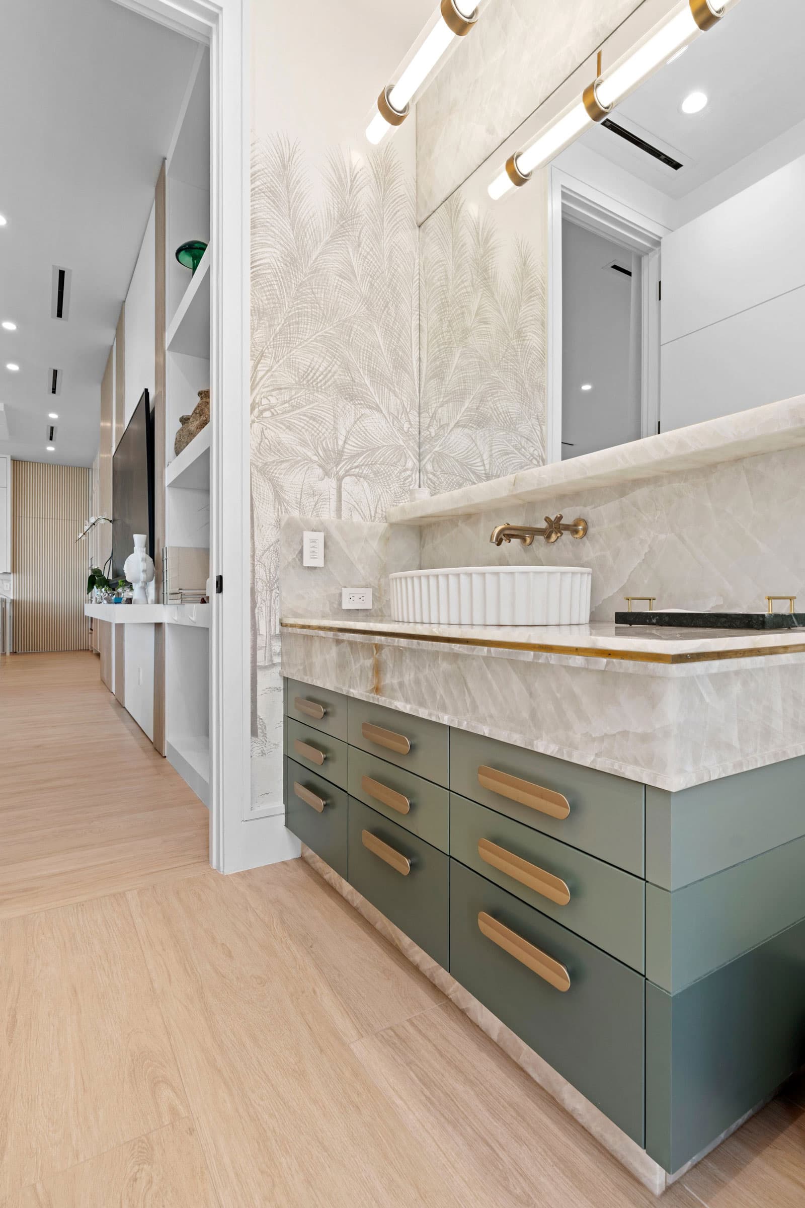 Green Ombre Custom Vanity