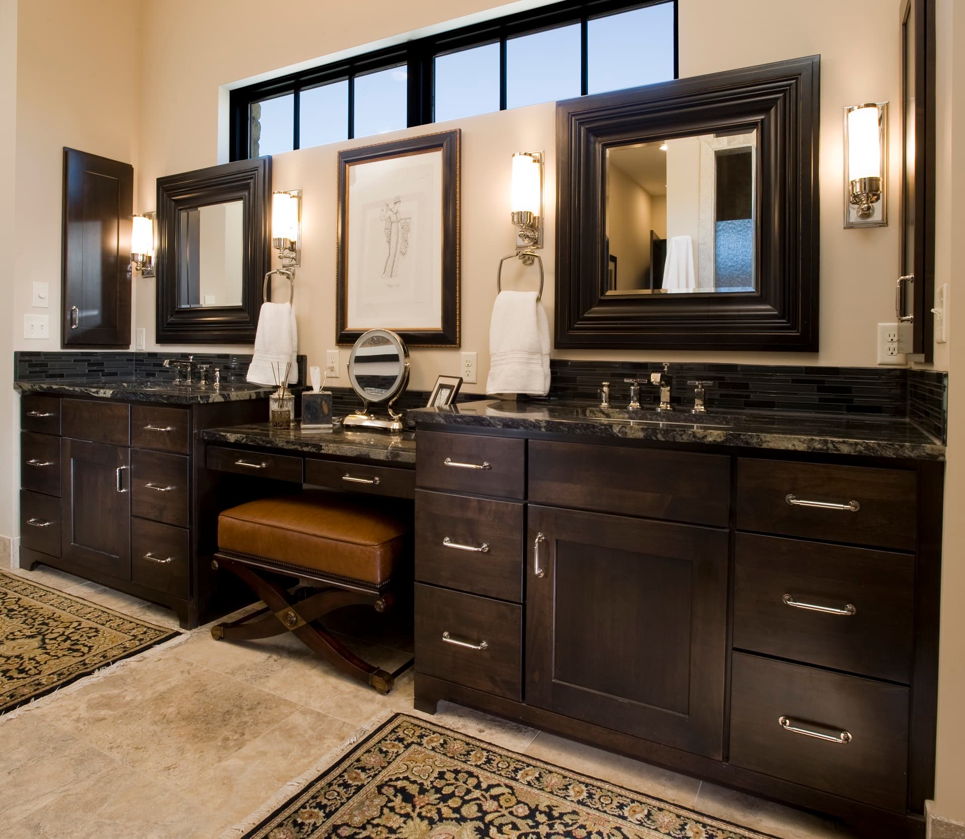 His & Hers Dark Bathroom Vanity