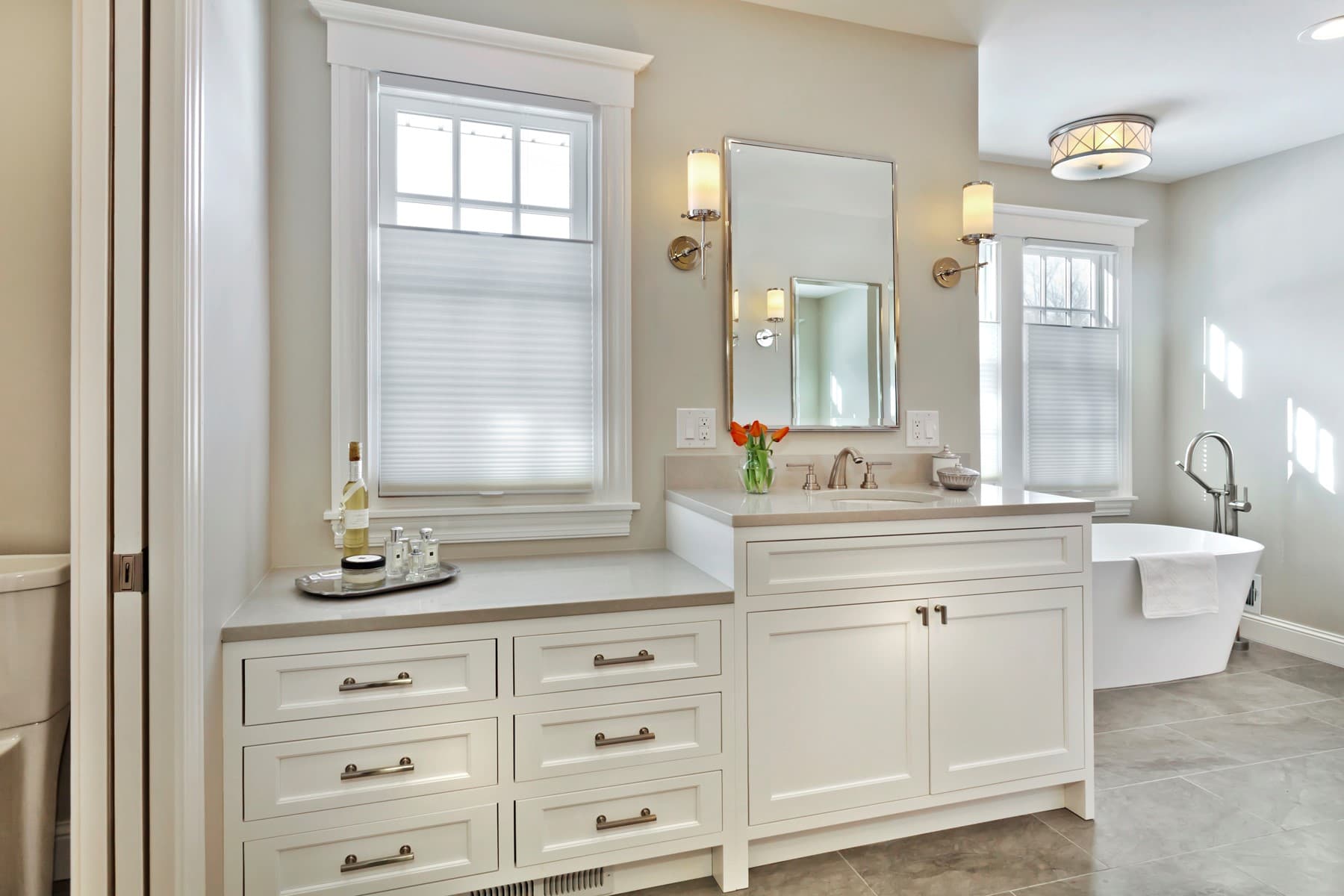 Traditional Inset White Master Bath