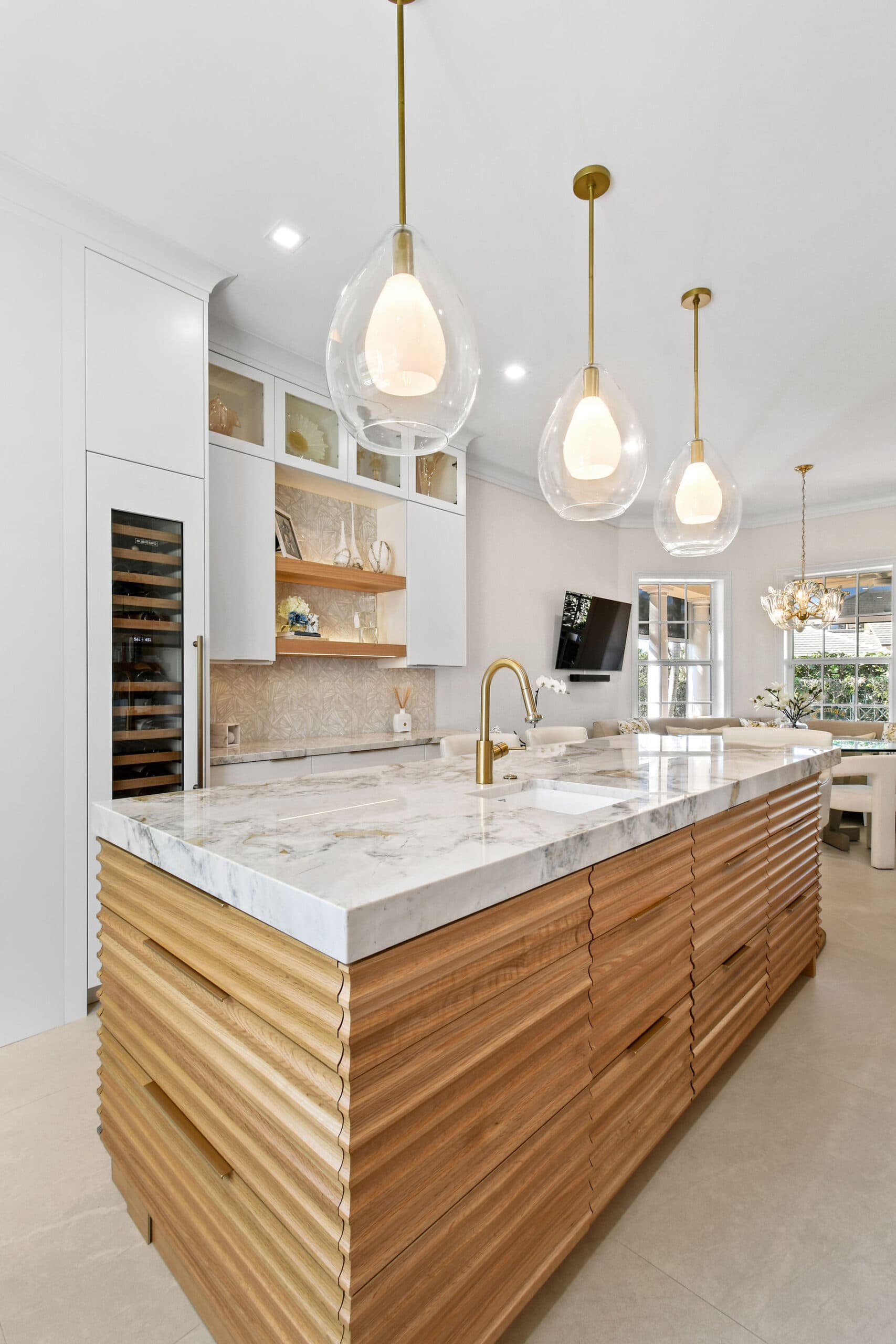 White Painted Kitchen With Custom Island